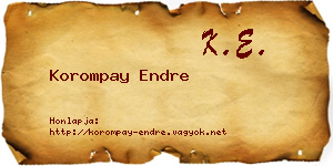 Korompay Endre névjegykártya