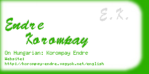 endre korompay business card